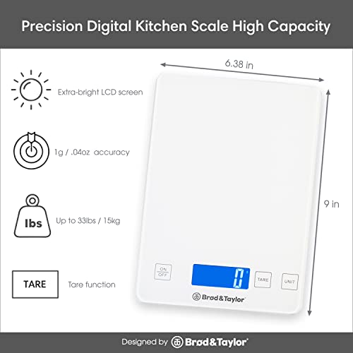  High Capacity Baking & Kitchen Scale | (15kg / 33lbs Max)