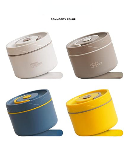  Stainless Steel Insulated Lunch Box Household Portable Microwave Oven Single Sealed Lunch Box Microwave Oven - (Large) Coffee