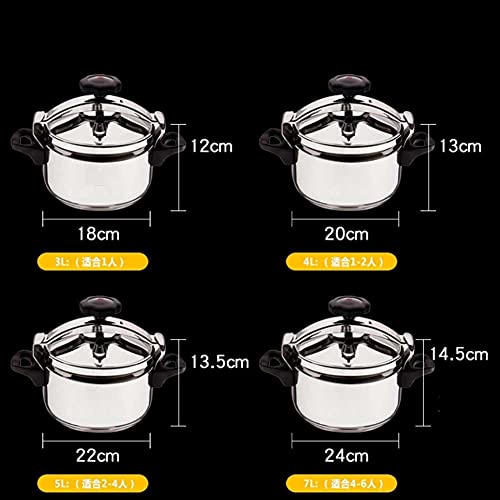  Outdoor Pressure Cooker Field, Portable Mini Camping 304 Stainless Steel Explosion-proof Small Pressure Cooker Large Capacity (Size : 5L)