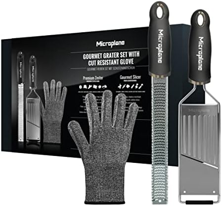 Microplane Kitchen Grater Set (Zester & Vegetable Slicer) For Parmesan, Citrus Fruits, Nutmeg, Potatoes, Zucchini And Cucumber With Stainless Steel Blade