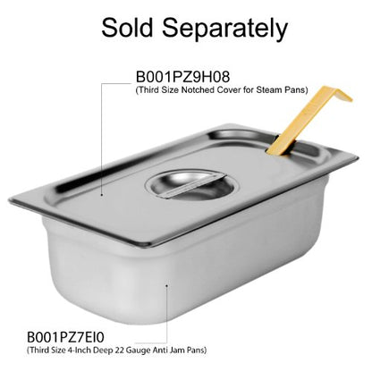  Third Size 4-Inch Deep 22 Gauge Anti Jam Pans