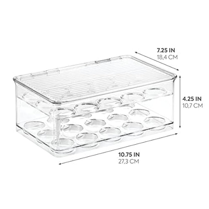  IDesign 2-Tier Coffee Pod Holder Lidded Bin, Plastic Pantry And Kitchen Storage, The Linus Collection – 7.25" X 10.75" X 4.25", Clear