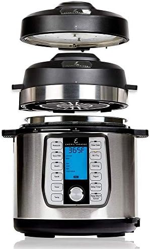  6 QT Pressure Air Fryer, 5 Pc Accessory Pack, Silver