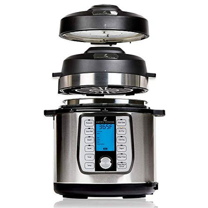  6 QT Pressure Air Fryer, 5 Pc Accessory Pack, Silver