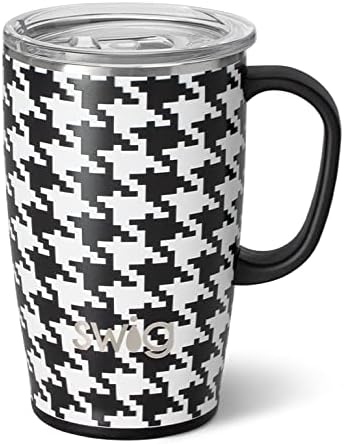  18oz Insulated Coffee Mug With Handle & Lid, Cup Holder Friendly, Dishwasher Safe, Stainless Steel Travel Mugs Insulated For Hot And Cold Drinks (Black Walnut)