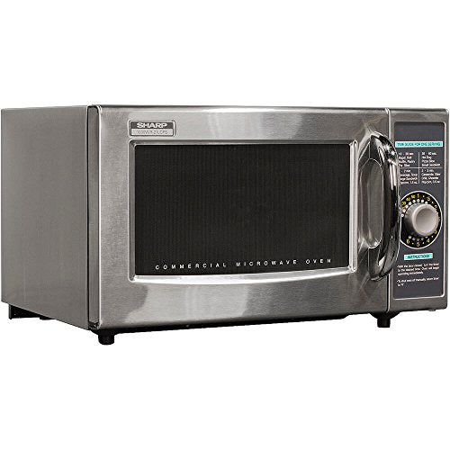 Sharp Harp R-21LCFS Medium-Duty Commercial Microwave Oven With Dial Timer, Stainless Steel, 1000-Watts, 120-Volts, One Size