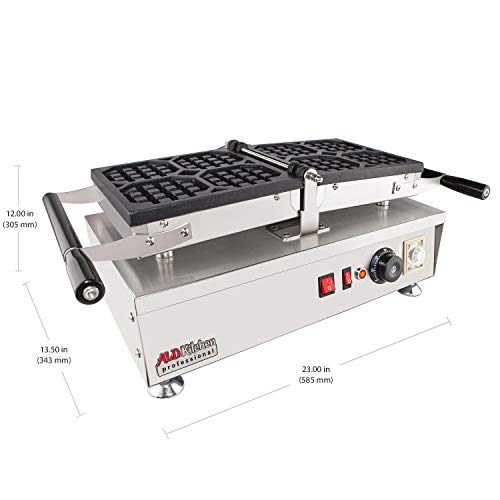  Belgian Waffle Iron | Swing Type | 4 Pcs | Professional Use | Removable Plates With Nonstick Coating | 110V