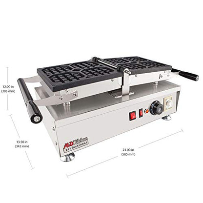  Belgian Waffle Iron | Swing Type | 4 Pcs | Professional Use | Removable Plates With Nonstick Coating | 110V