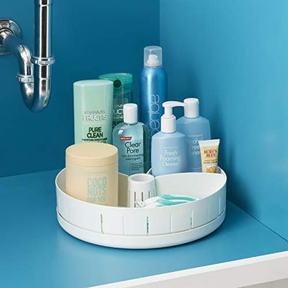  SinkSuite Under Sink Turntable With Adjustable Dividers, Lazy Susan Organizer For Kitchen Or Bathroom Storage