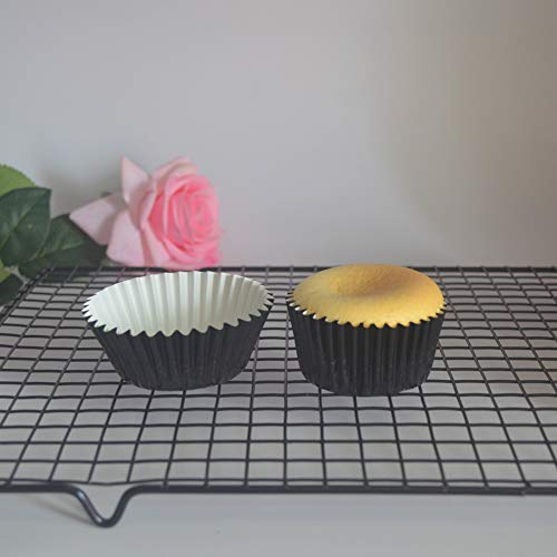  Classic Black Paper-Lined Foil Cupcake Liners Standard Baking Cups For Party And More, 120-Count