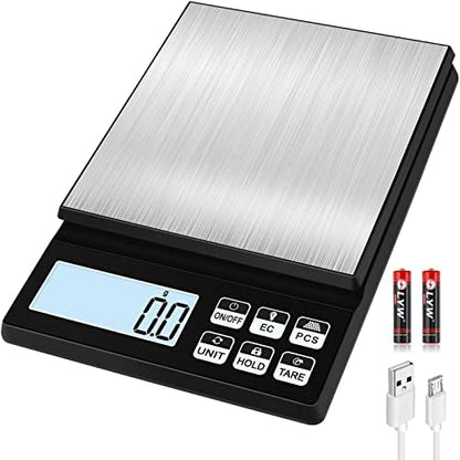  ® 11lb/0.1g Kitchen Scale, [6 Buttons] Multifunctional High Accuracy Food Scale, 7 Units, Tare Function, PCS, Lock Function, For Cooking, Baking And Meal Prep, USB Cable And Battery Included