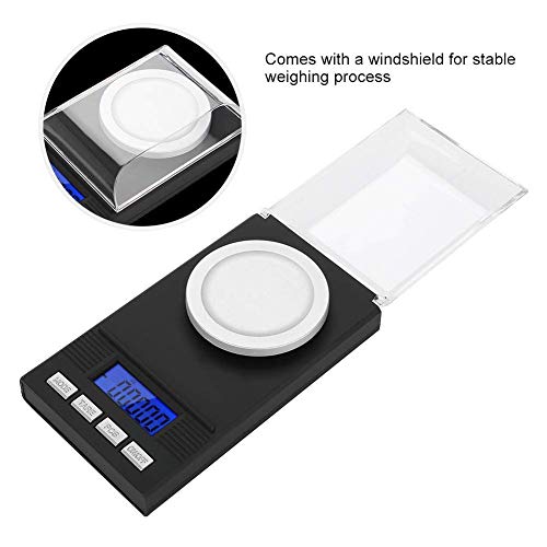  Digital Milligram Jewelry Scale, LED Digital Display Mini Portable High Precision 0.001g Pocket Jewelry Scale With Calibration Weights Tweezers And Weighing Pans (10g)