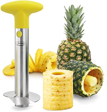  Pineapple Corer, [Upgraded, Reinforced, Thicker Blade] Newness Premium Pineapple Corer Remover (Black)