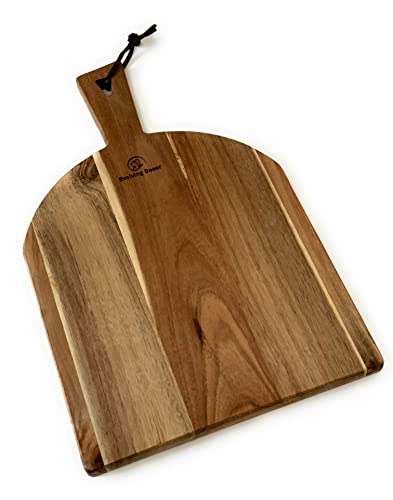  Acacia Wood Cutting Board, Wooden Kitchen Chopping Board For Bread, Cheese, Fruits And Vegetables, Semicircle (15 X 9 1/2 X 1/2) Adds Style To Your Kitchen