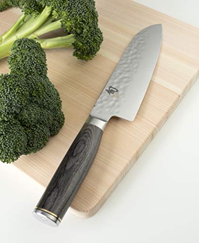  Cutlery Premier Grey Santoku Knife 7", Asian-Inspired Knife For All-Purpose Food Prep, Chef Knife Alternative, Handcrafted Japanese Knife