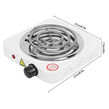  Single Tube Electric Stove, 1000W Stainless Steel Home Electric Stove Portable Electric Hob Single Burner With Adjustable Thermostat For Home Kitchen Caravan Cooking, US Plug 110V