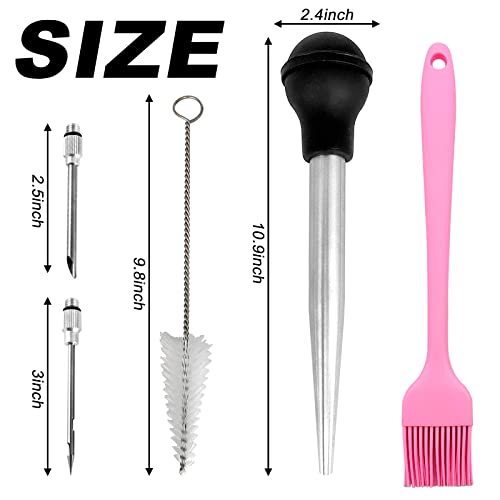  Yoki Peony Stainless Steel Turkey Baster Baster Syringe For Cooking, Meat Injector Syringe