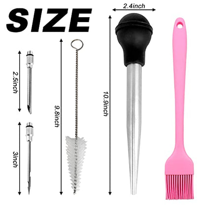  Yoki Peony Stainless Steel Turkey Baster Baster Syringe For Cooking, Meat Injector Syringe