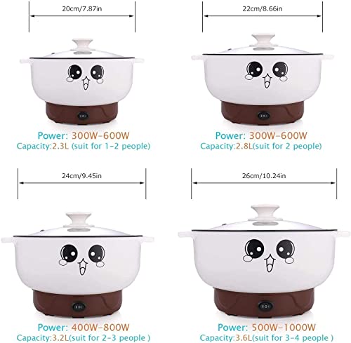  110 V,4 In 1 Multifunction Electric Skillet,Non-Stick Hot Pot,Stainless Steel Rice Cooker/Noodle Cooker,Portable Frying Pan & Roaster,Mini Stockpot With Lid.