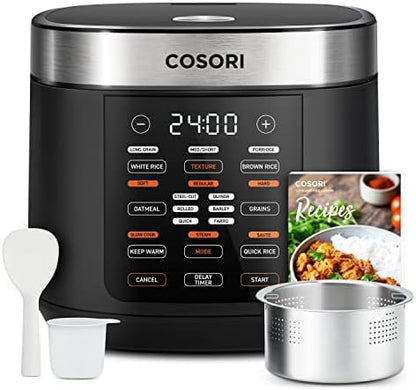  Rice Cooker 10 Cup Uncooked Large Rice Maker Pot With 18 Functions, Fuzzy Logic Micom Technology, Texture Optional, 50 Recipes, Stainless Steel Steamer, Warmer, Timer, Olla Arrocera Electrica