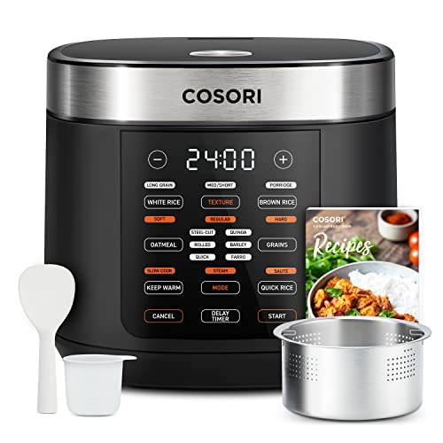  Rice Cooker 10 Cup Uncooked Large Rice Maker Pot With 18 Functions, Fuzzy Logic Micom Technology, Texture Optional, 50 Recipes, Stainless Steel Steamer, Warmer, Timer, Olla Arrocera Electrica