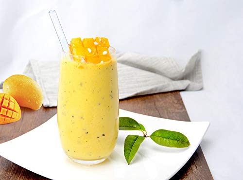  6 Pieces 8.5 Inches X 10 Mm Glass Straws, Perfect For Cold/Hot Beverages Such As Smoothies, Milkshakes, Teas And Juices