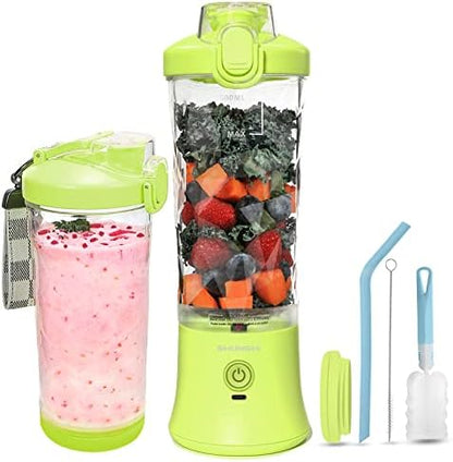  Portable Blender, Personal Size Blender For Shakes And Smoothies With 6 Blades Mini Blender 20 Oz For Kitchen,Home,Travel(White)