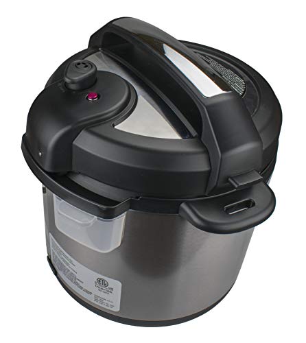  EPC-636 8-in-1 Electric Pressure Slow, Rice, Egg Cooker, Sauté, Steam, Yogurt, And Food Warmer, 6 Quart, Staiinless Steel/Black