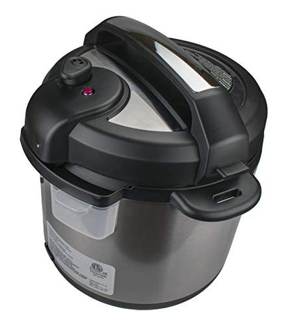  EPC-636 8-in-1 Electric Pressure Slow, Rice, Egg Cooker, Sauté, Steam, Yogurt, And Food Warmer, 6 Quart, Staiinless Steel/Black