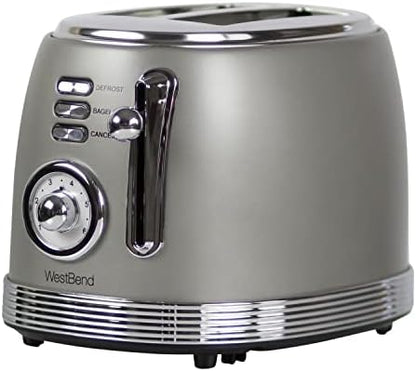 Toaster 2 Slice Retro-Styled Stainless Steel With 4 Functions And 6 Shade Settings, 850-Watts, Gray