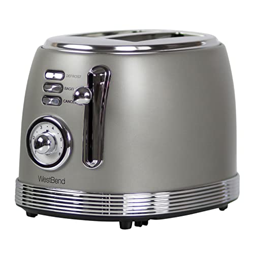  Toaster 2 Slice Retro-Styled Stainless Steel With 4 Functions And 6 Shade Settings, 850-Watts, Gray