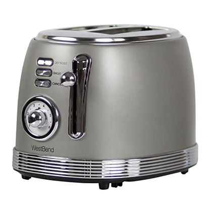  Toaster 2 Slice Retro-Styled Stainless Steel With 4 Functions And 6 Shade Settings, 850-Watts, Gray