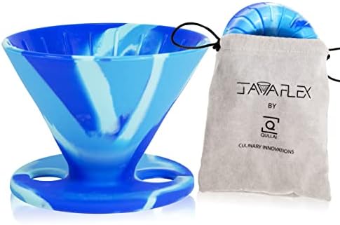  The Original JavaFlex Premium Foldable Silicone Pour Over Coffee Maker And Storage Pouch. Uses #2 V60 Cone Coffee Filters