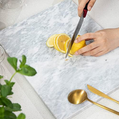  Marble Pastry Board 16x12 Inch Cutting Board Marble Serving Tray For Cheese Perfect For Keep The Dough Cool And Chocolate Tempering Easy To Clean Sleek Design, Gray