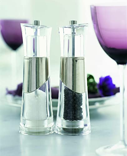 Cole & Mason H57272P Bobbi Salt Mill | Precision+ | Chrome/Acrylic | 185mm | Single | Includes 1 X Salt Grinder | Lifetime Mechanism Guarantee