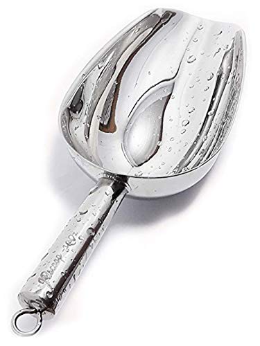  Stainless Steel Scoop For Ice, 9.6 Inch Metal Food Scoop Kitchen Bar Party Wedding Heavy Duty Dishwasher Safe - 8 Oz