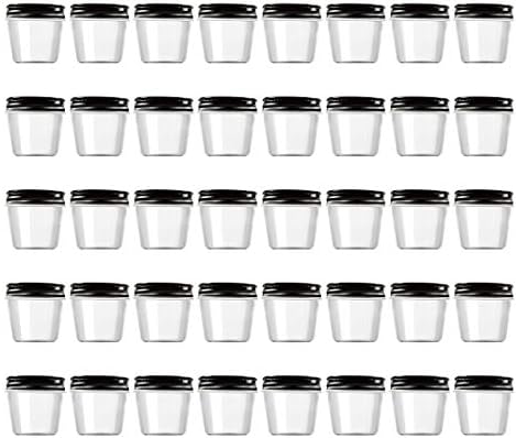  4 Ounce Clear Plastic Jars Containers With Screw On Lids - Refillable Round Empty Plastic Slime Storage Containers For Kitchen & Household Storage - BPA Free (20 Pack)