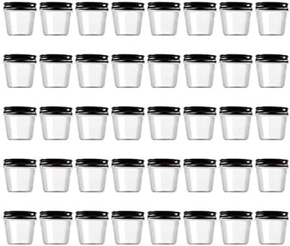  4 Ounce Clear Plastic Jars Containers With Screw On Lids - Refillable Round Empty Plastic Slime Storage Containers For Kitchen & Household Storage - BPA Free (20 Pack)