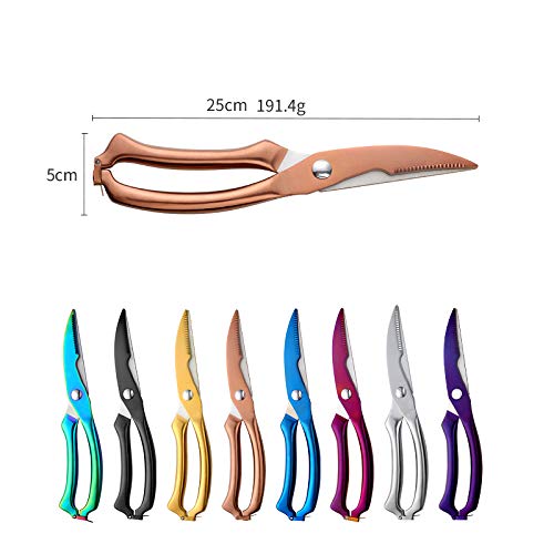  Kitchen Scissors, Heavy Duty Kitchen Shears, Multipurpose Stainless Steel Sharp Cooking Scissors For Chicken, Poultry, Fish, Meat, Herbs (GOLD)