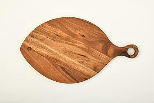  Organic Acacia Kitchen Cutting Chopping Board Platter Wine Holder With Handles For Butcher Block Cheese And Vegetables Fruit & Salad (Butterfly Board 11"L X 13"W)