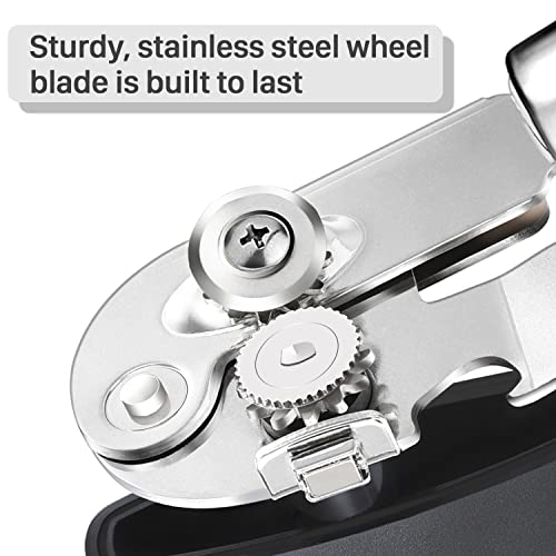  Can Opener Manual, UHIYEE Hand Held Can Opener Heavy Duty- Anti-Slip Grip, Sharp Cutting Wheel, Magnetic Lids Lifter - Perfect For Seniors With Arthritis