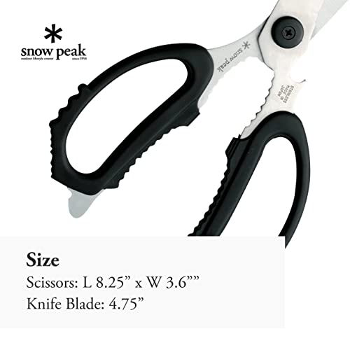 Snow Peak Kitchen Scissors Set - Garlic Press, Bottle Opener, Meat Tenderizer, Nut Cracker