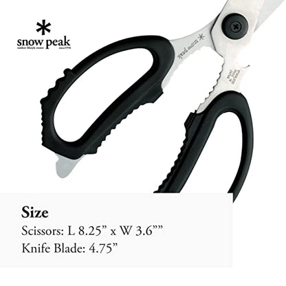 Snow Peak Kitchen Scissors Set - Garlic Press, Bottle Opener, Meat Tenderizer, Nut Cracker