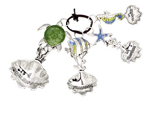  4-Piece Set-Sea Creatures Measuring Spoon, One Size, Silver