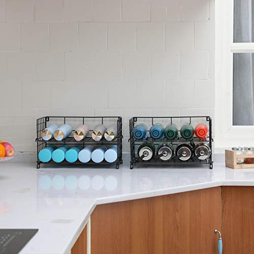  X-cosrack Adjustable Water Bottle Organizer,4-Tier Wall-Mounted Water Bottle Holder, Stackable Water Bottle Storage Rack For Kitchen Countertops,Pantry, Cabinet,Large(Patent No.:US D950,280 S)
