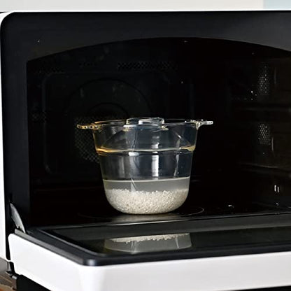 Hario ARIO XRCP-1 Ippeya Heat-Resistant Glass, 0.5 - 1 Cup, Can See Contents In The Microwave, Easy Cooking, 10 Minutes, Home Rice, For Single Use