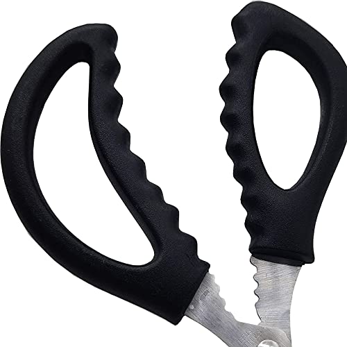  6PCS Kitchen Seafood Scissors Fish Scissors Crab Scissors Lobster Shrimp Crayfish Crawfish Scissors, Multifunctional Stainless Steel Shears Seafood Scissors (Black)