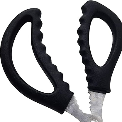  6PCS Kitchen Seafood Scissors Fish Scissors Crab Scissors Lobster Shrimp Crayfish Crawfish Scissors, Multifunctional Stainless Steel Shears Seafood Scissors (Black)