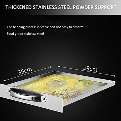  AIZYR Chinese Rice Noodle Roll Food Steamer - Home Rice Noodle Roll Machine With 3 Stainless Steel Trays (1 Tray With Hole + 2 Solid Tray),4 Layer