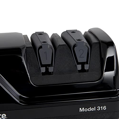  'sChoice 316 Diamond Hone Knife Sharpener For 15-Degree Knives With Precision Guides To Sharpen Straight And Fine Edge Knives, 2-Stage, Black